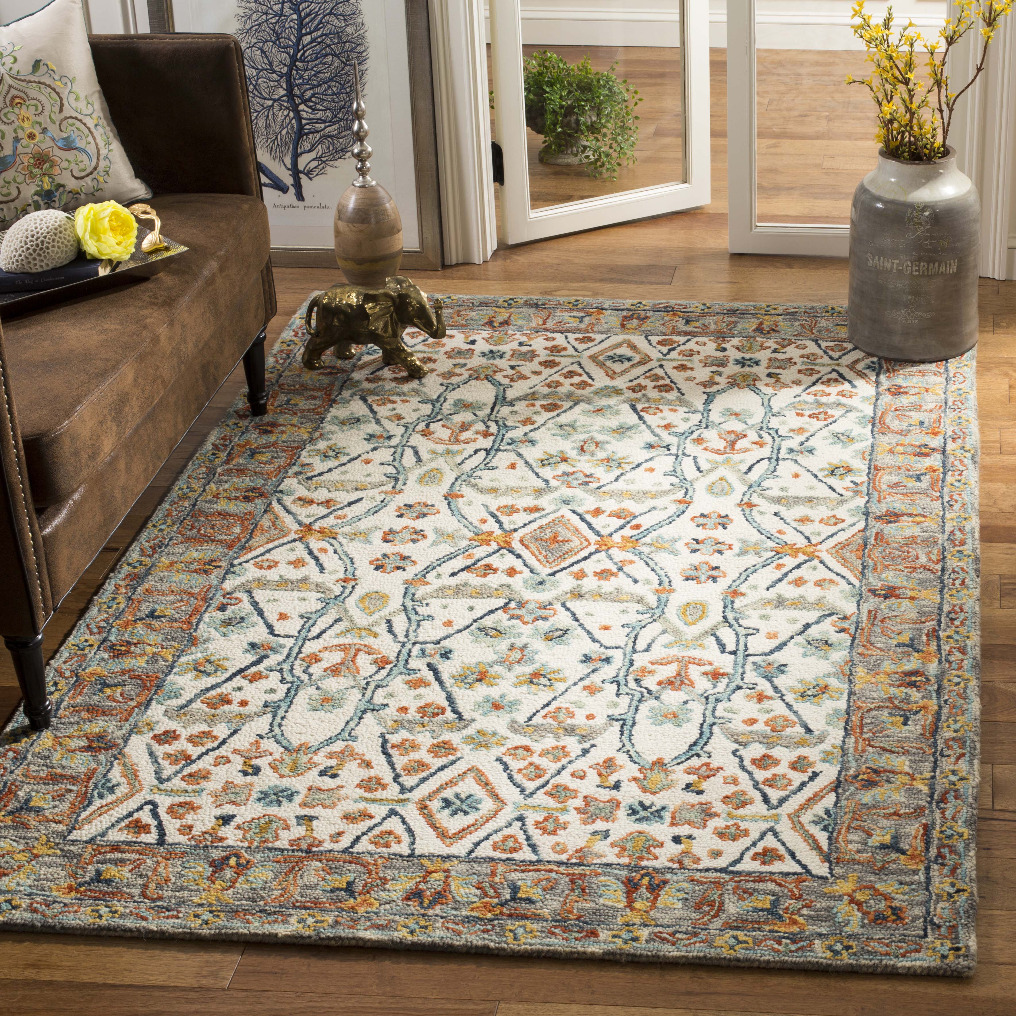 Safavieh Aspen 308 Rug, APN308 - Ivory / Blue