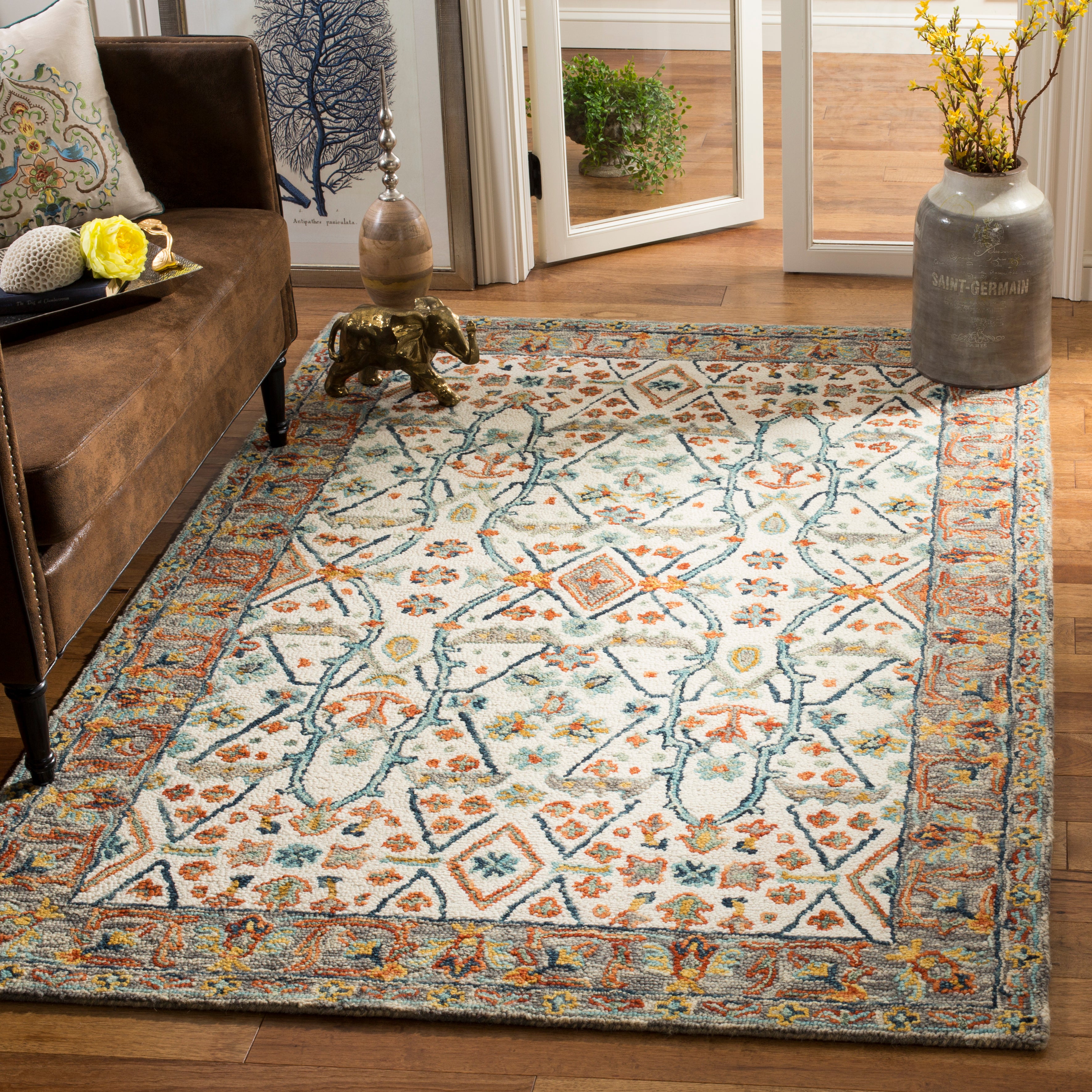 Safavieh Aspen 308 Rug, APN308 - Ivory / Blue