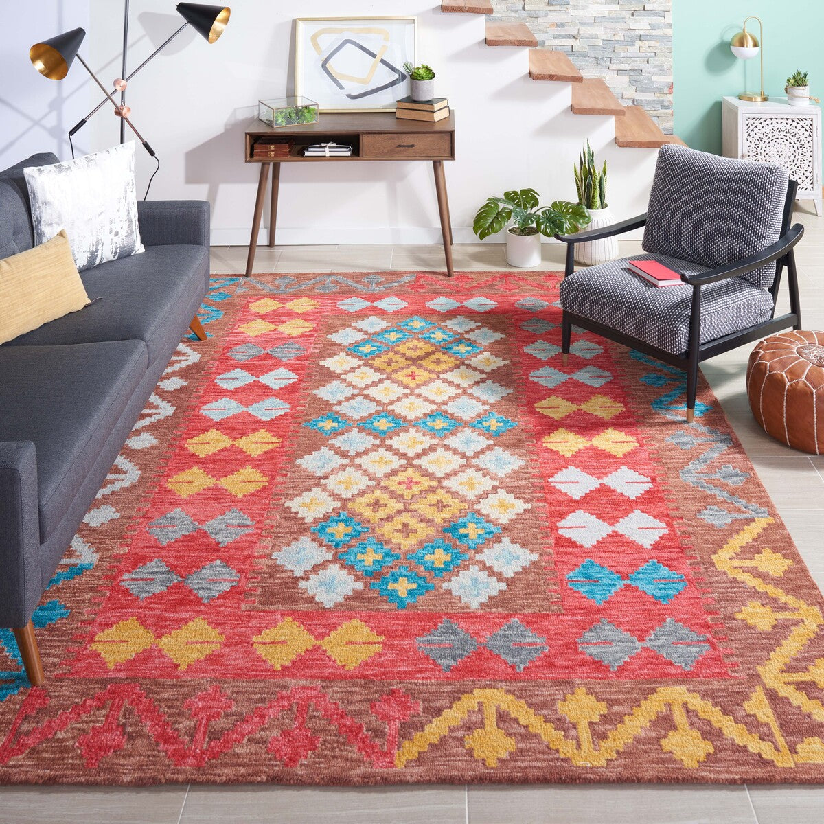 Safavieh Aspen 403 Rug, APN403 - Brown / Red