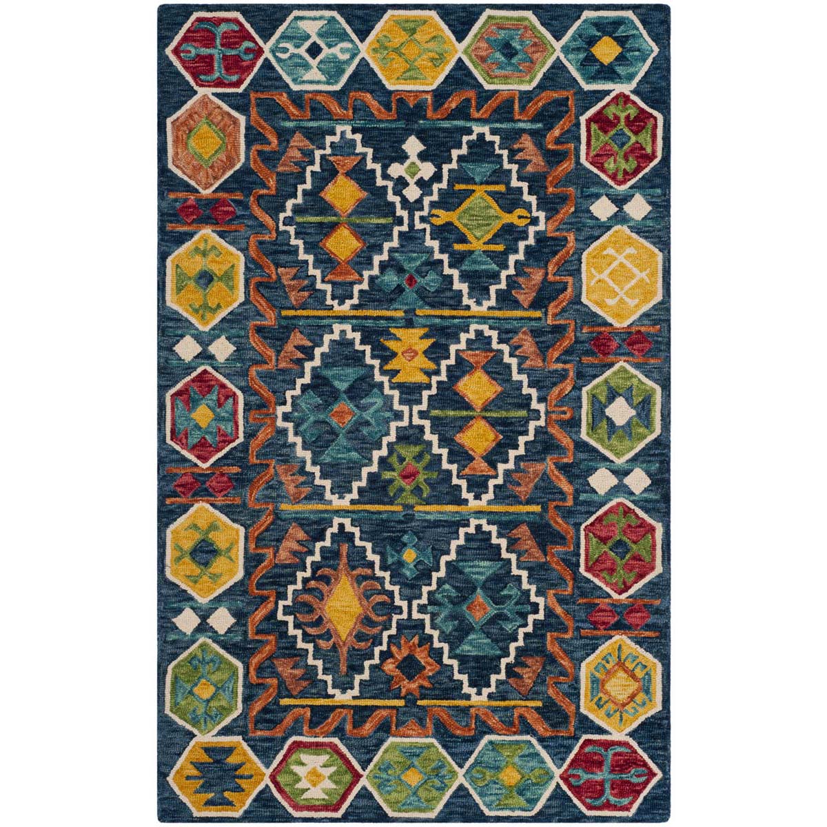 Safavieh Aspen 501 Rug, APN501 - Navy / Gold
