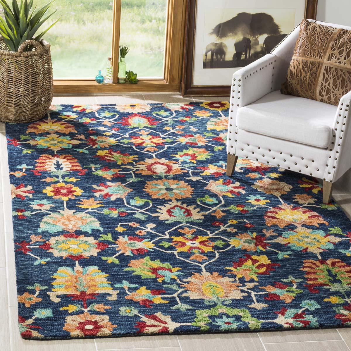 Safavieh Aspen 510 Rug, APN510 - Navy / Red