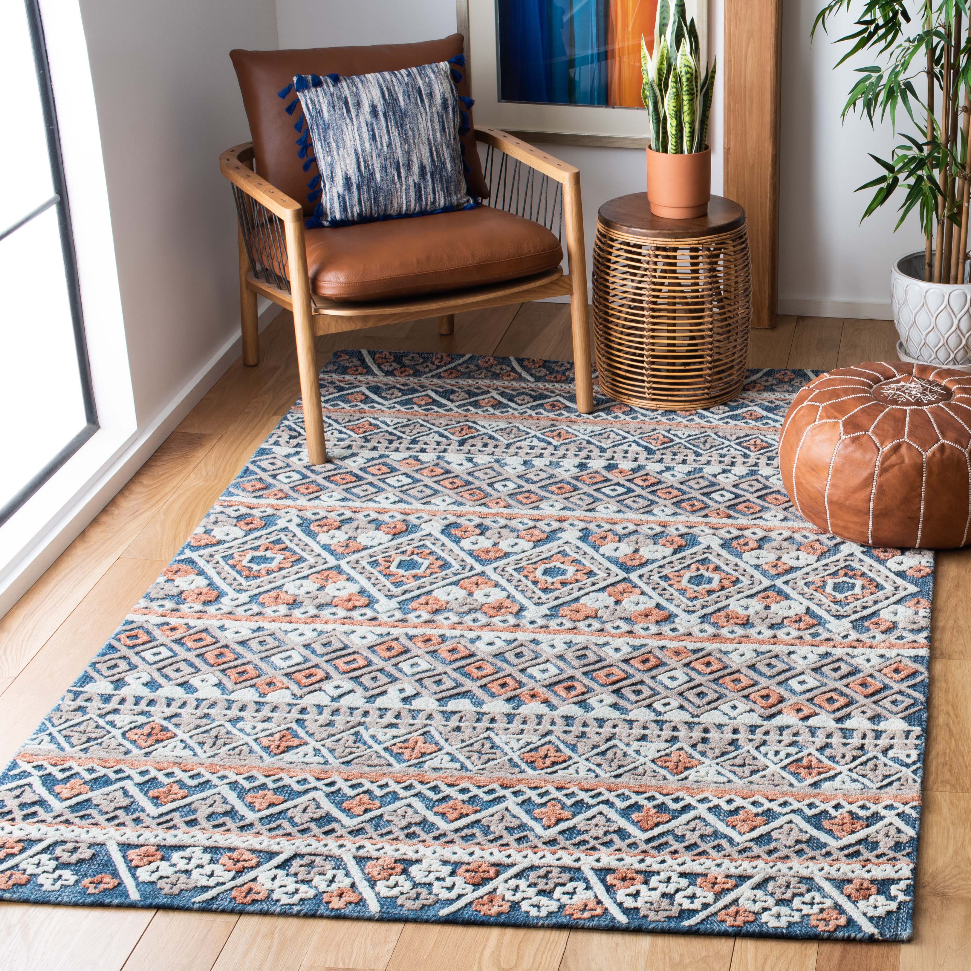 Safavieh Aspen 530 Rug, APN530 - Blue / Orange