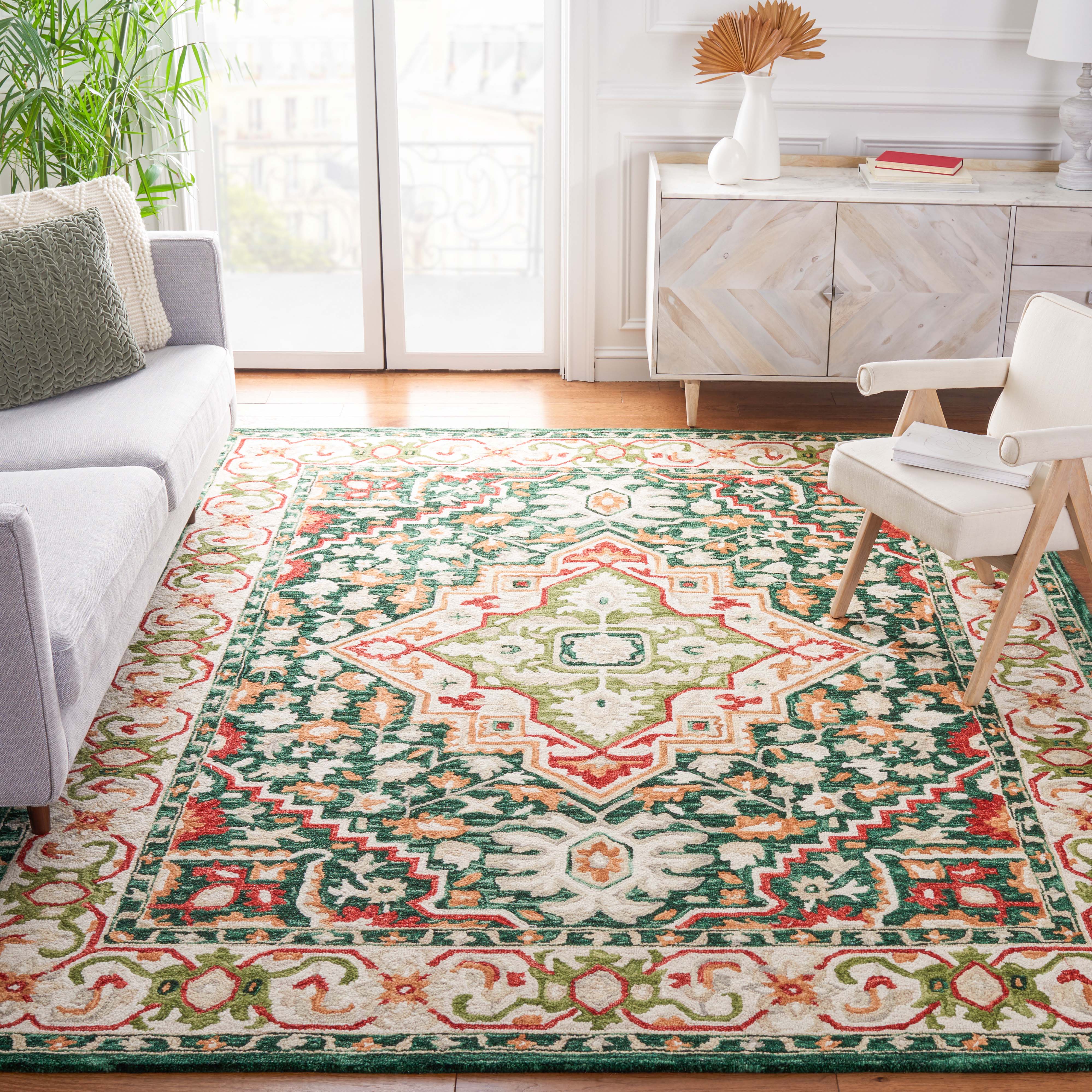 Safavieh Aspen 705 Rug, APN705 - Green / Red