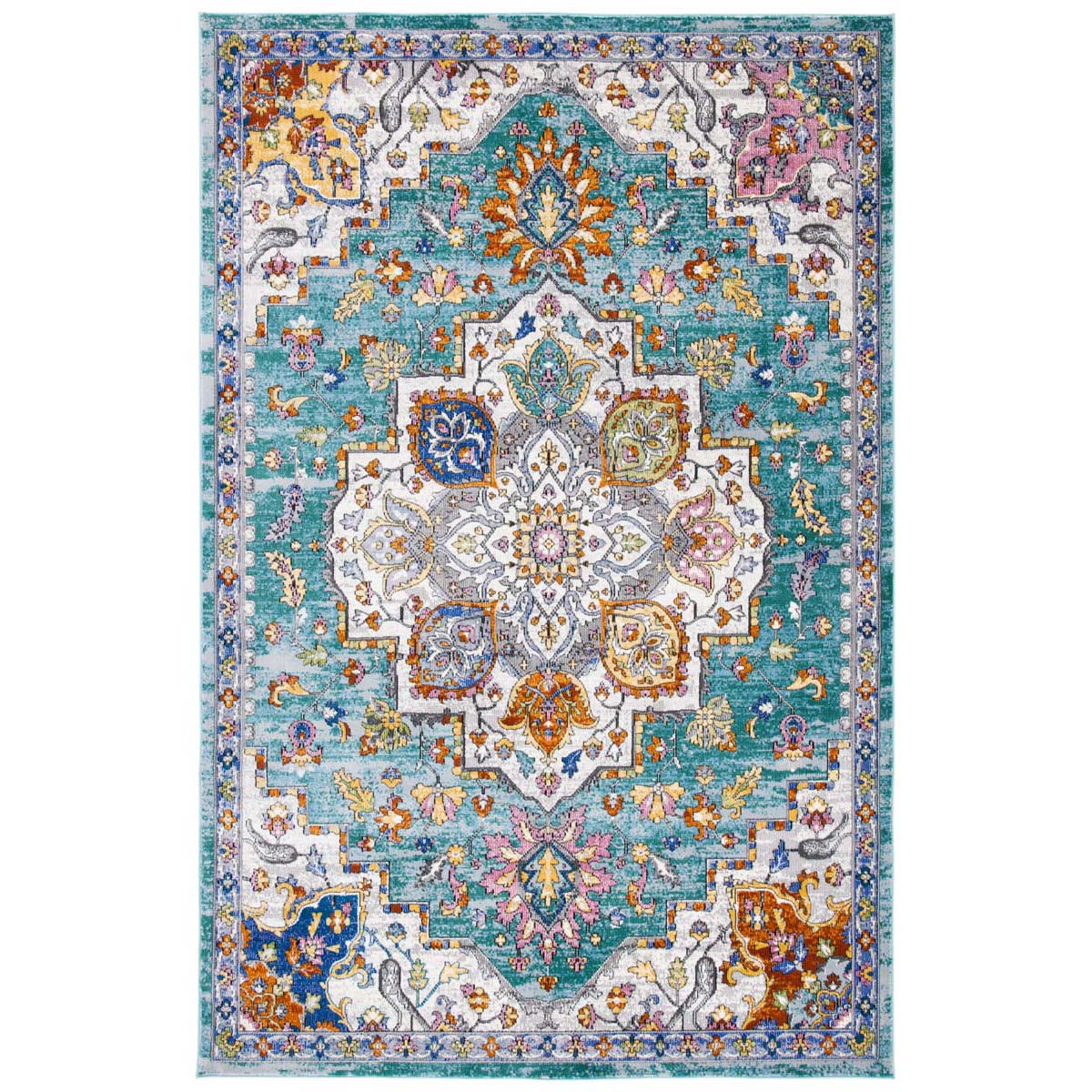 Safavieh Aria 102 Rug, ARA102 - Turquoise / Ivory