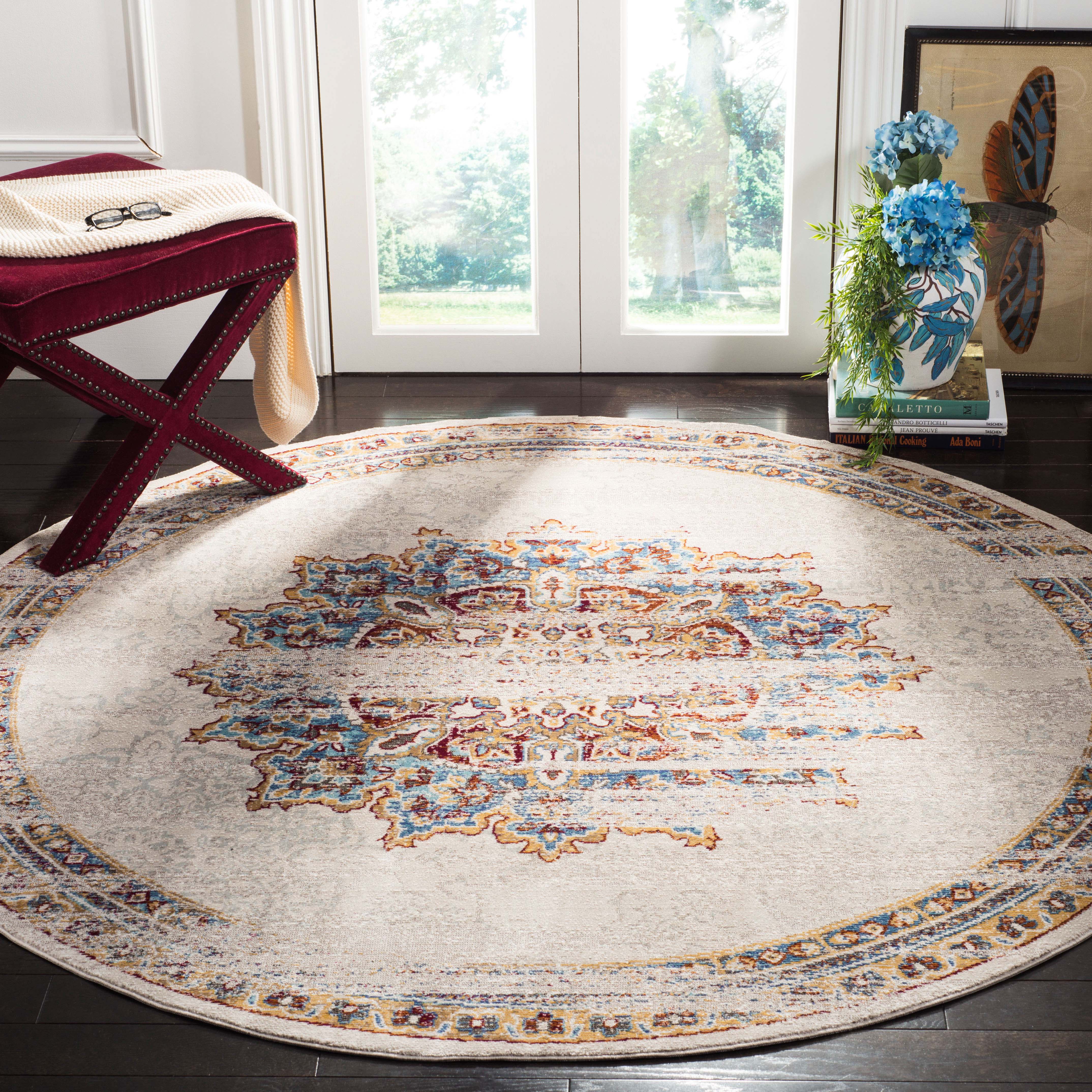 Safavieh Aria 103 Rug, ARA103 - Creme / Red
