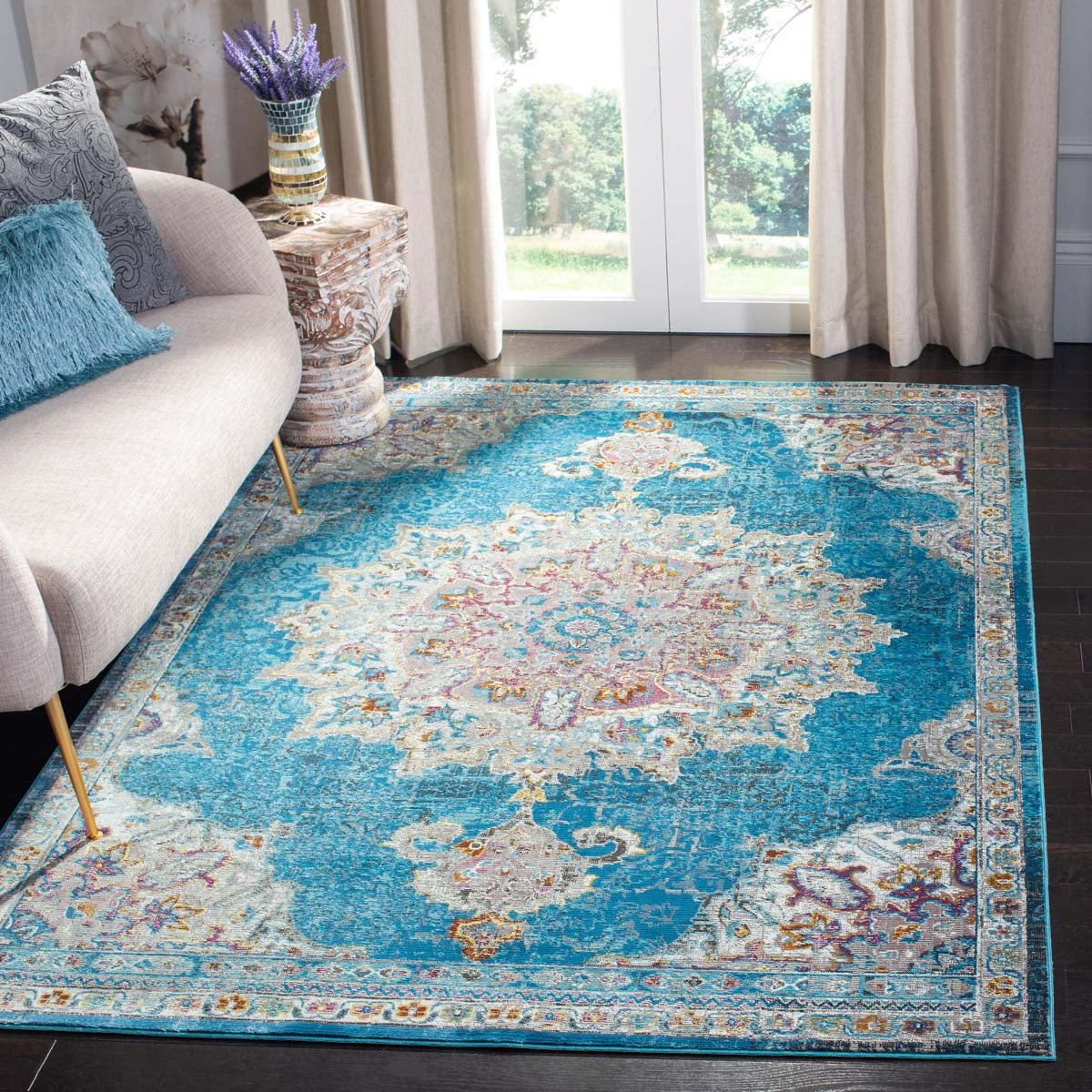 Safavieh Aria 103 Rug, ARA103 - Navy / Ivory
