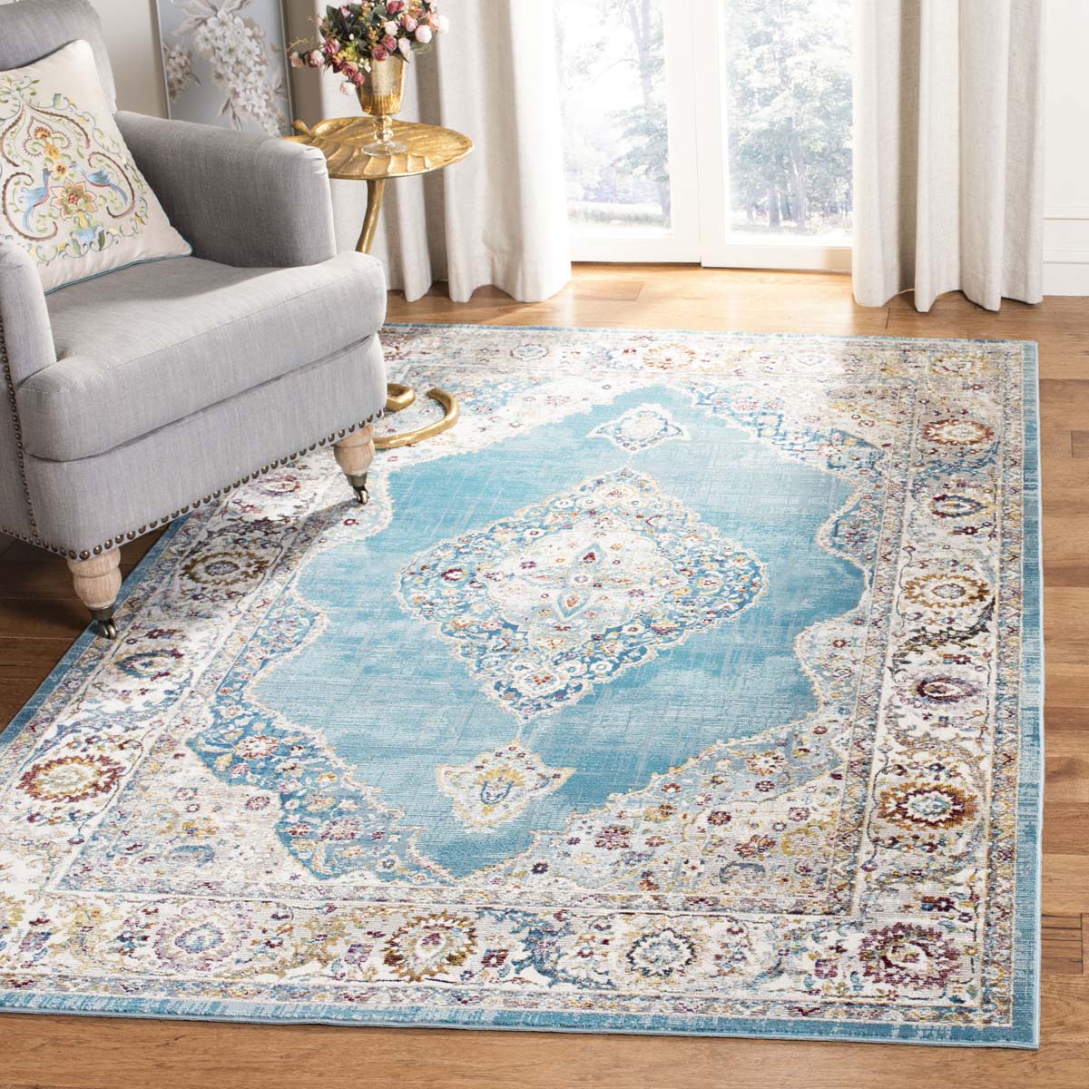 Safavieh Aria 116 Rug, ARA116 - Ivory / Navy