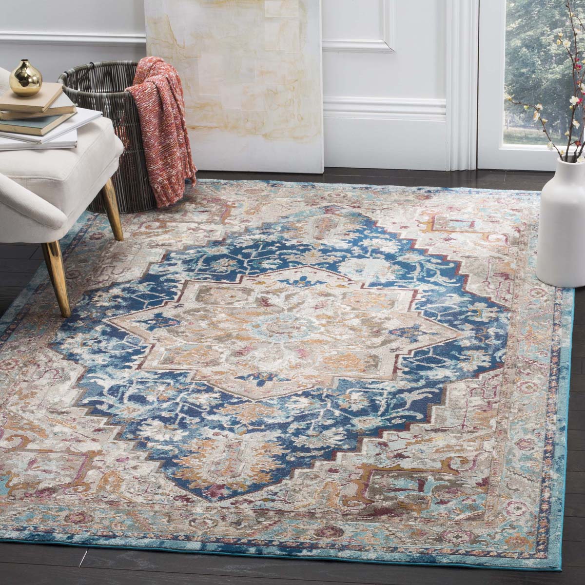 Safavieh Aria 119 Rug, ARA119 - Blue / Beige