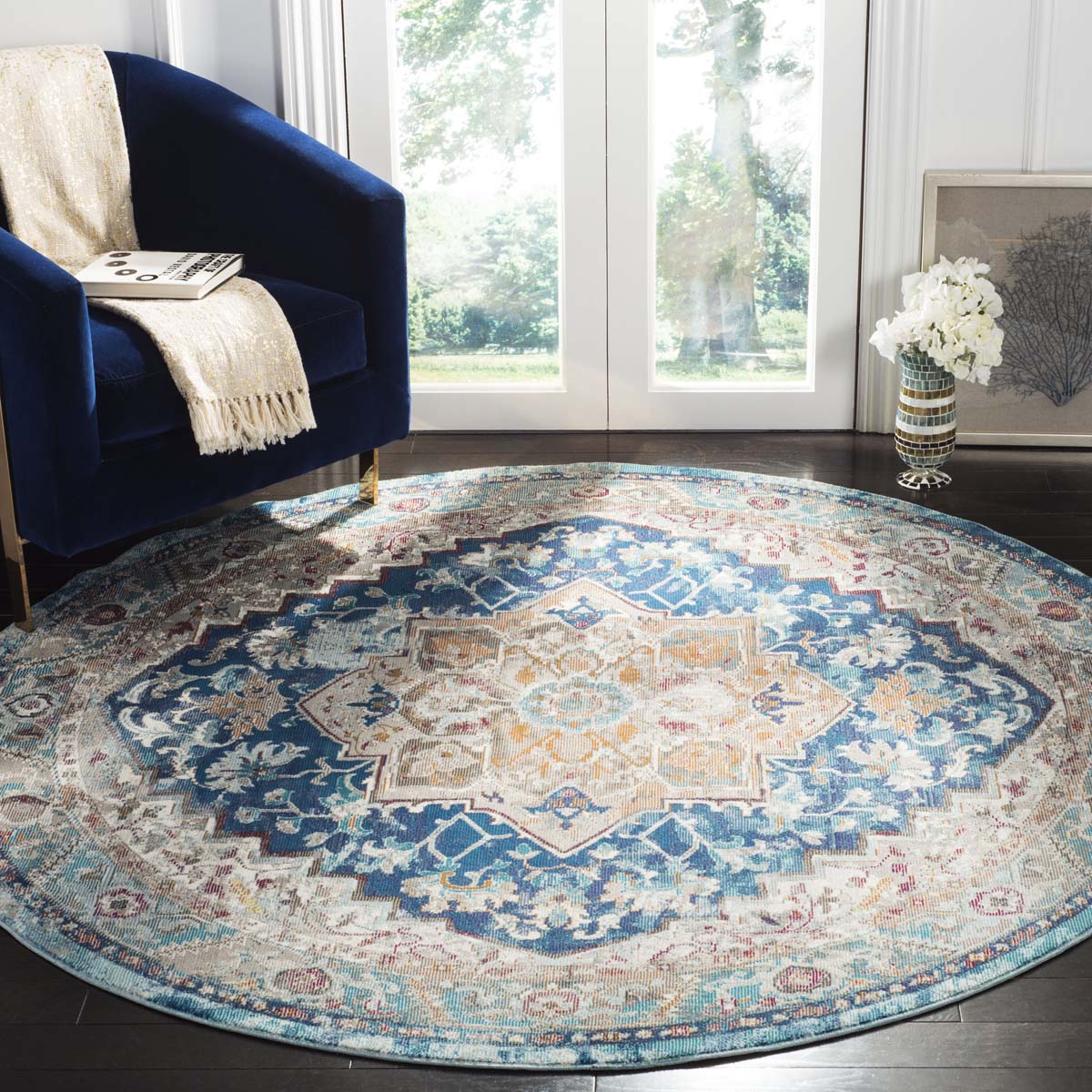 Safavieh Aria 119 Rug, ARA119 - Blue / Beige