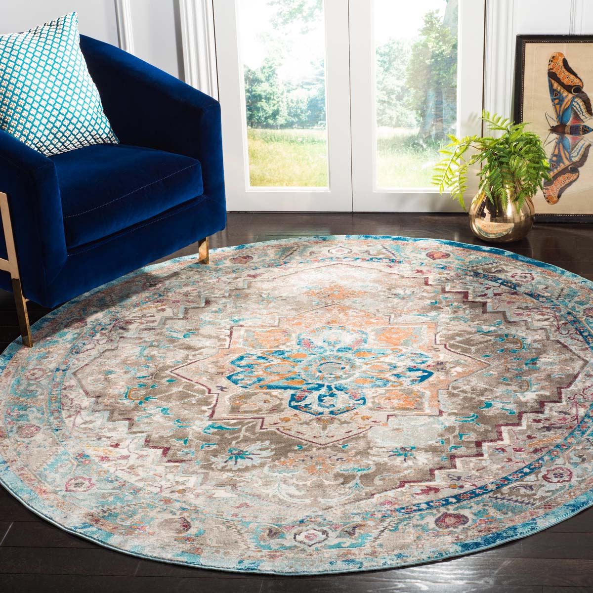 Safavieh Aria 119 Rug, ARA119 - Beige / Blue