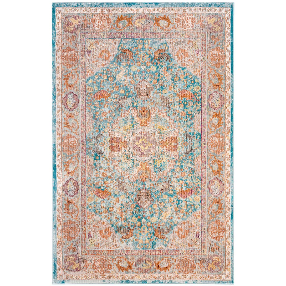 Safavieh Aria 120 Rug, ARA120 - Blue / Orange