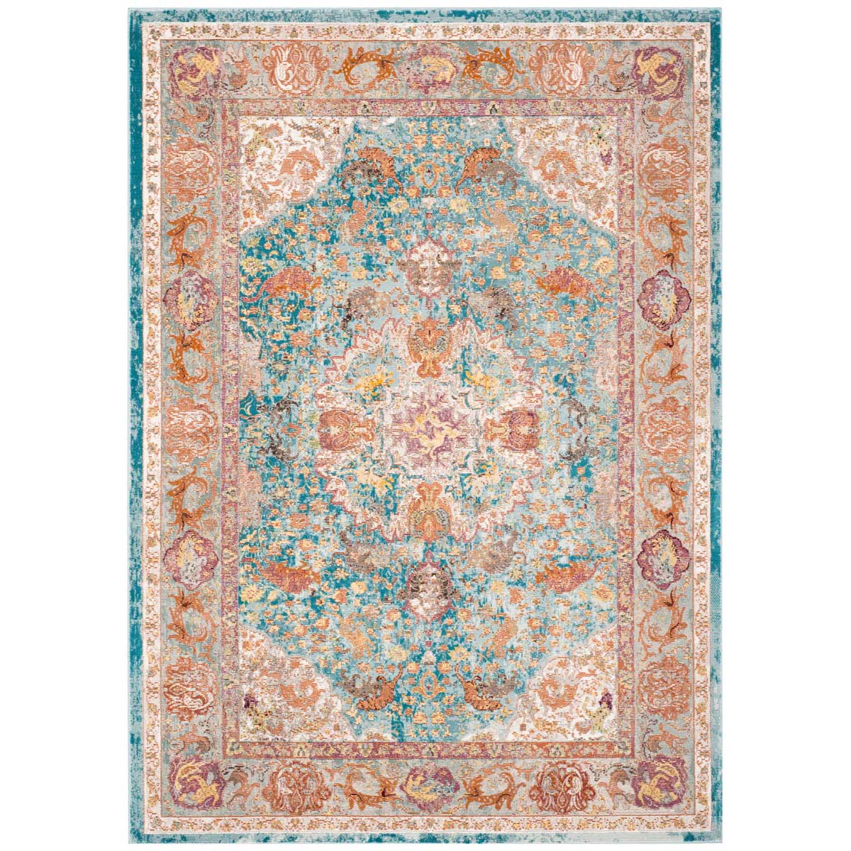 Safavieh Aria 120 Rug, ARA120 - Blue / Orange