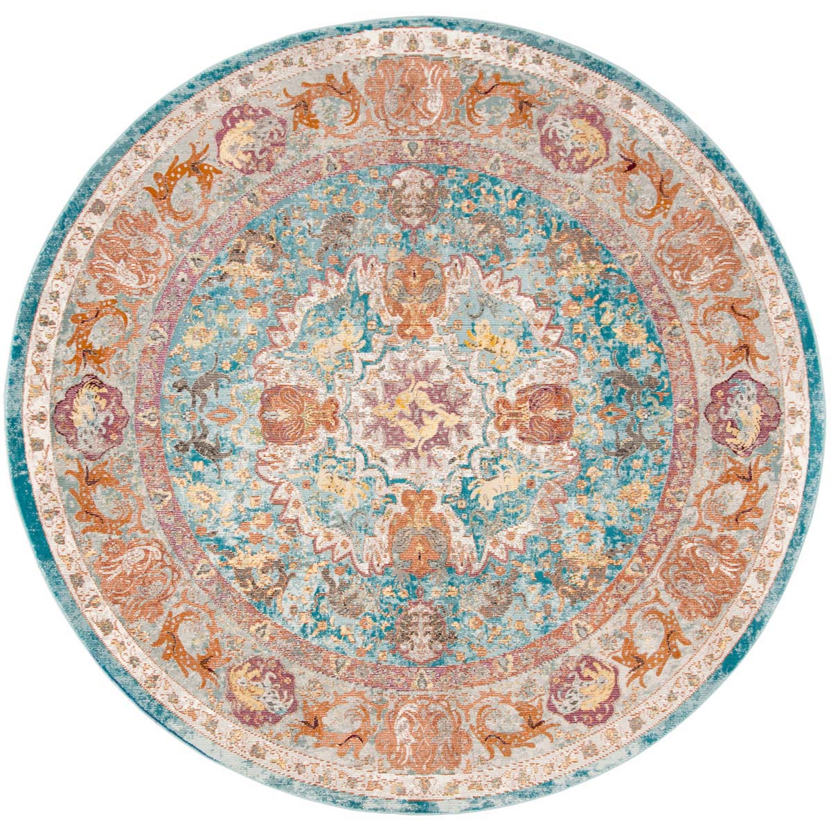 Safavieh Aria 120 Rug, ARA120 - Blue / Orange