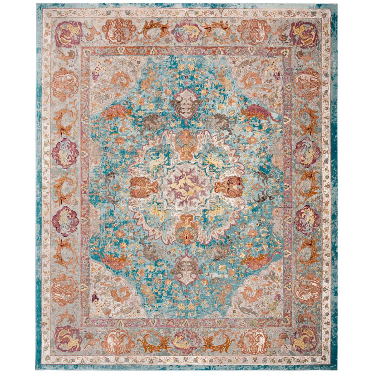 Safavieh Aria 120 Rug, ARA120 - Blue / Orange