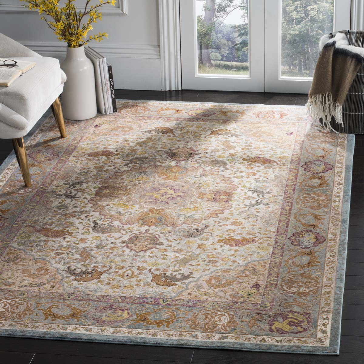 Safavieh Aria 120 Rug, ARA120 - Beige / Orange