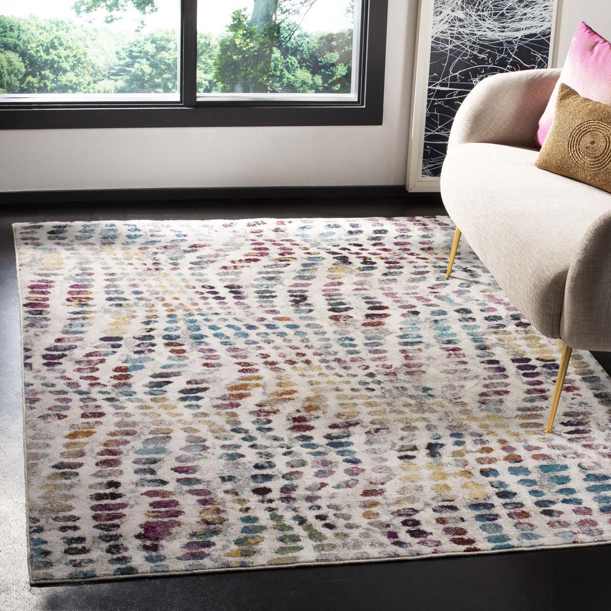 Safavieh Aria 121 Rug, ARA121 - Cream / Wine