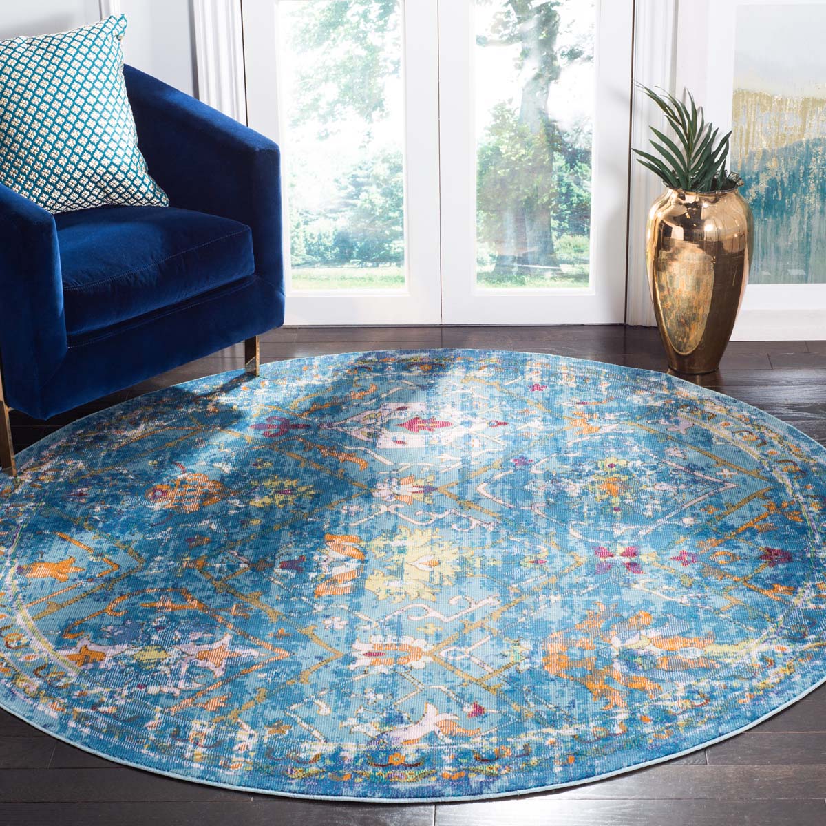 Safavieh Aria 169 Rug, ARA169 - Blue / Multi