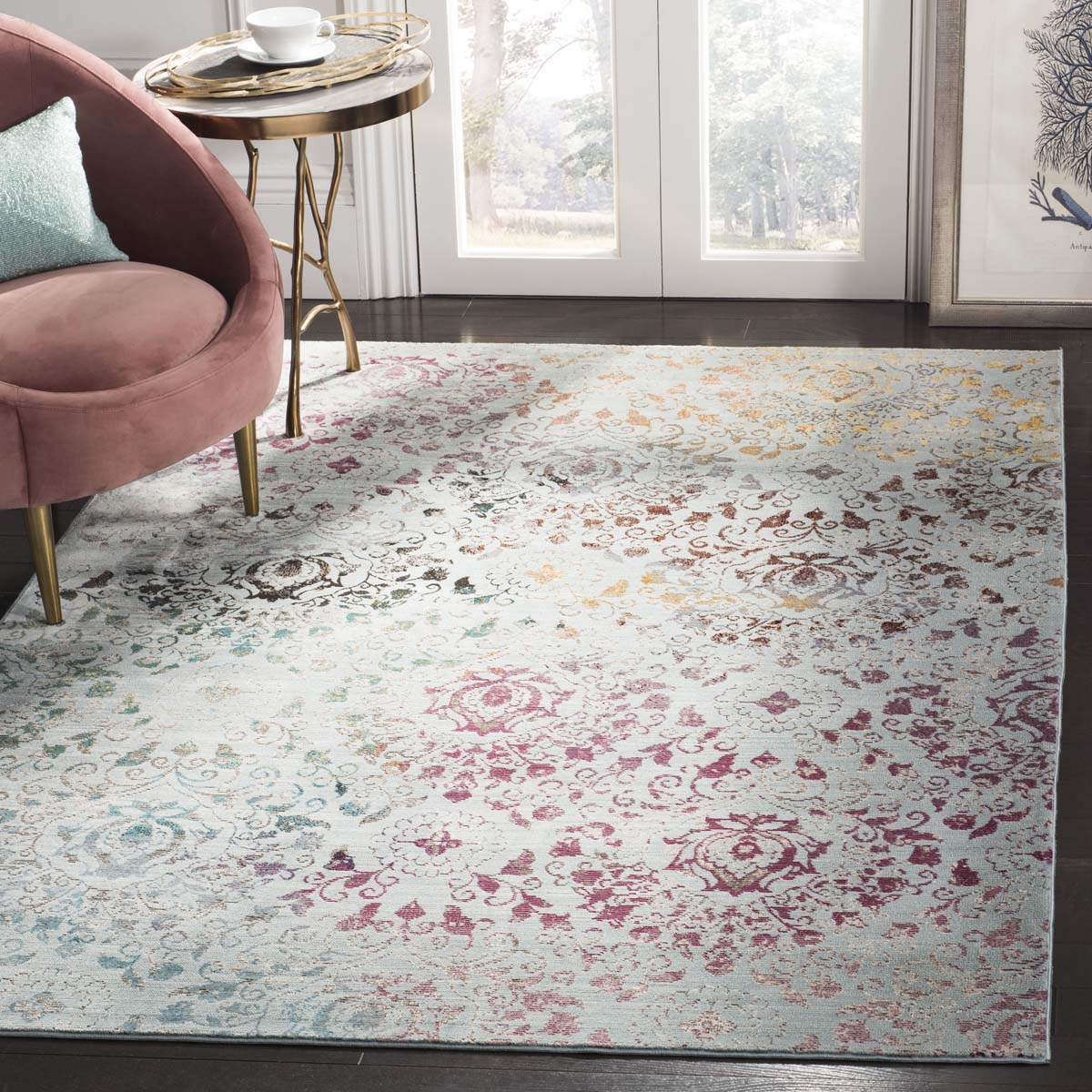 Safavieh Aria 172 Rug, ARA172 - Blue / Multi