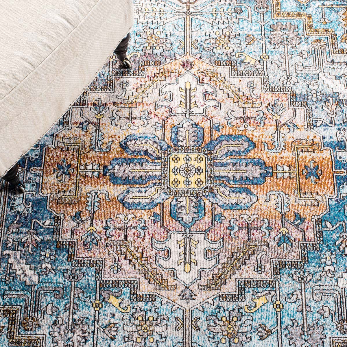 Safavieh Aria 191 Rug, ARA191 - Turquoise / Light Orange