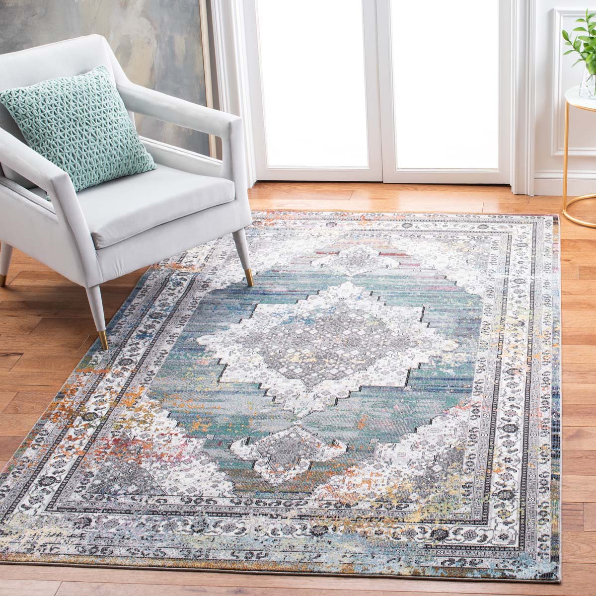 Safavieh Aria 201 Rug, ARA201 - Ivory / Blue