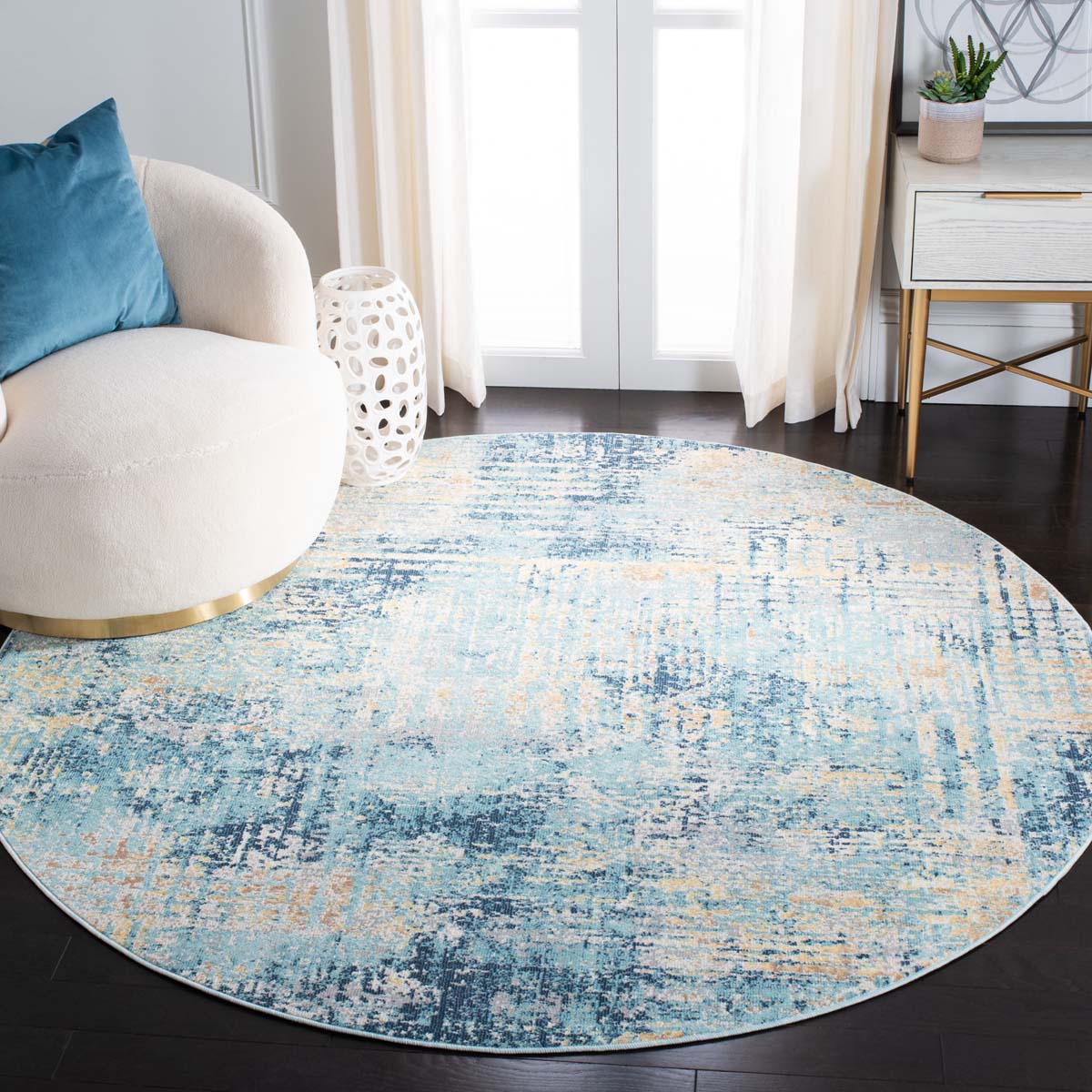 Safavieh Aria 585 Rug, ARA585 - Ivory / Blue