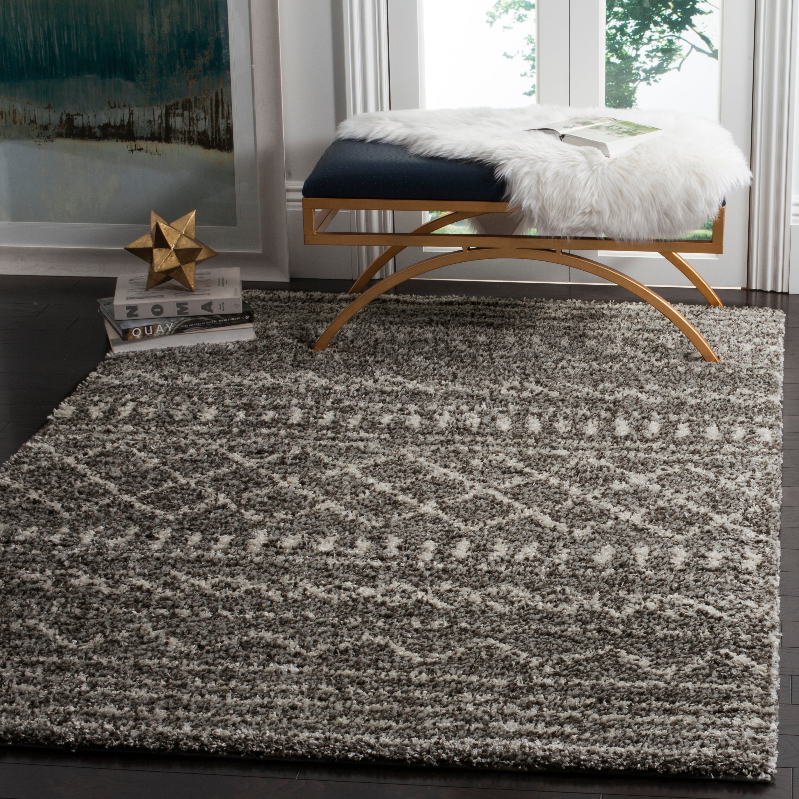 Safavieh Arizona Shag 741 Rug, Brown, ASG741 - Brown / Ivory