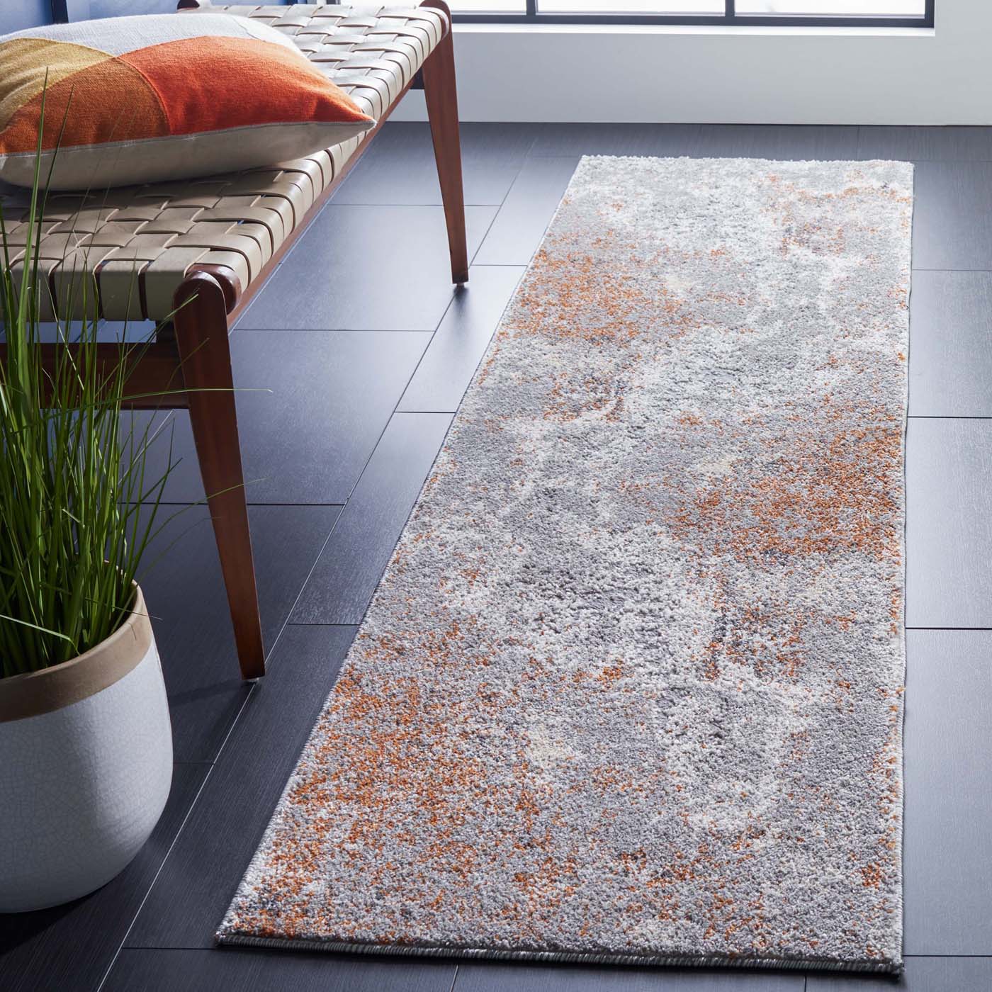 Safavieh Aston 708 Rug, ASN708 - Grey / Rust