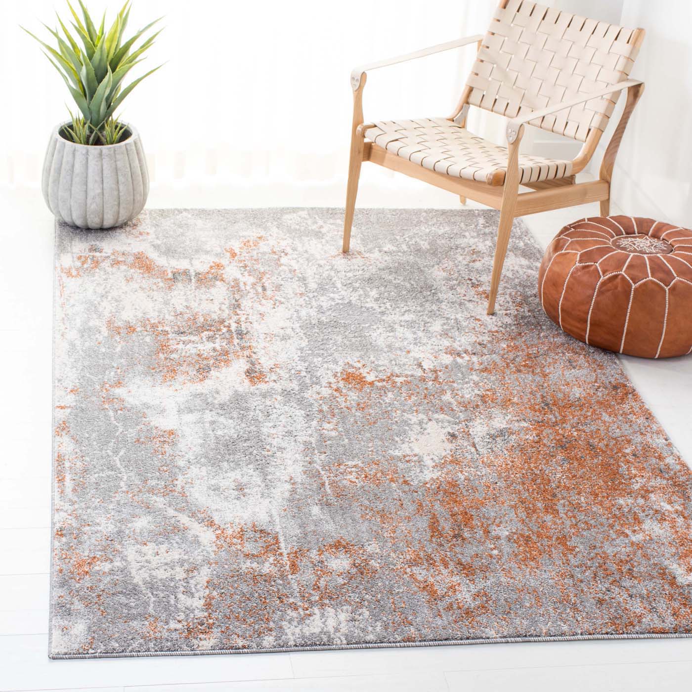 Safavieh Aston 708 Rug, ASN708 - Grey / Rust
