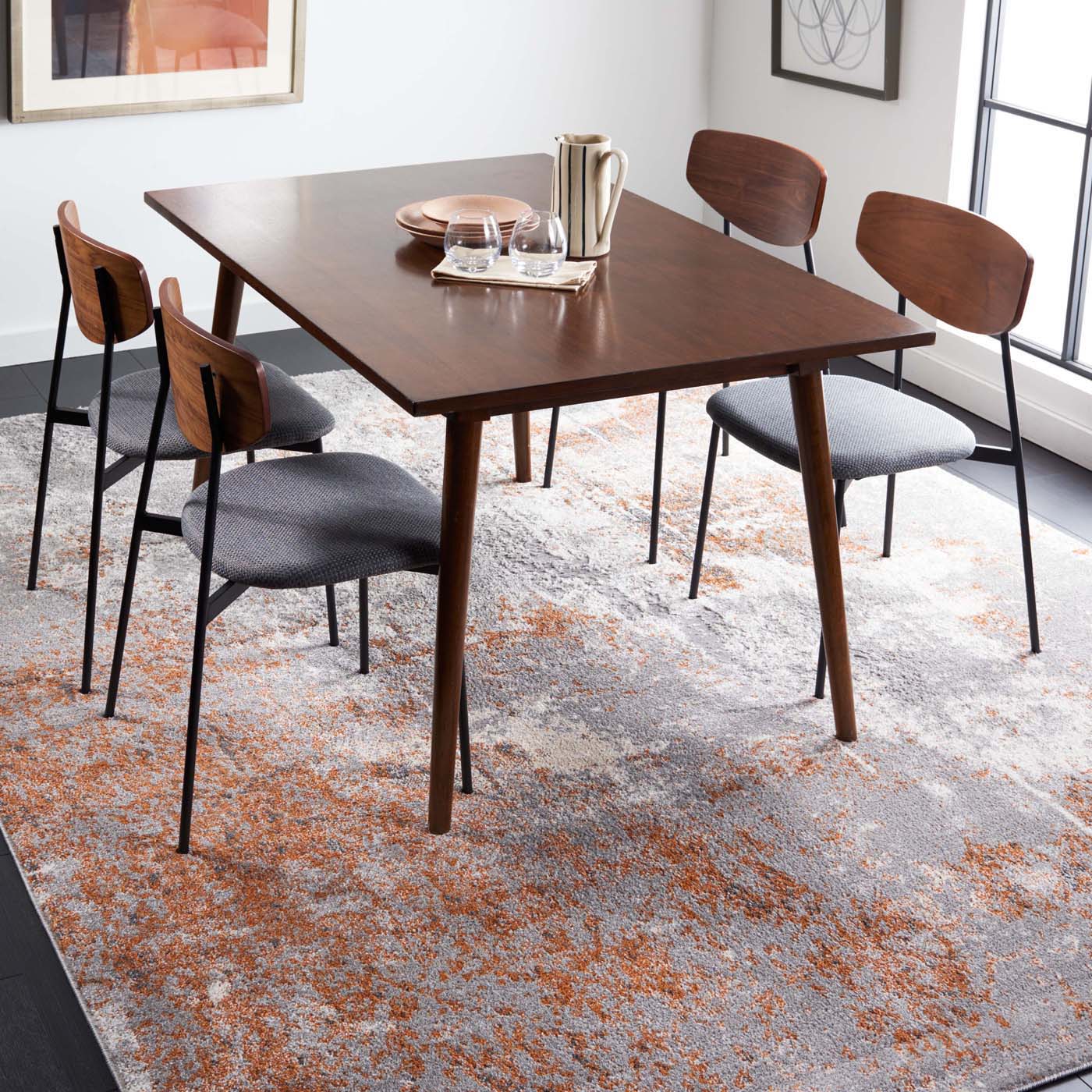 Safavieh Aston 708 Rug, ASN708 - Grey / Rust