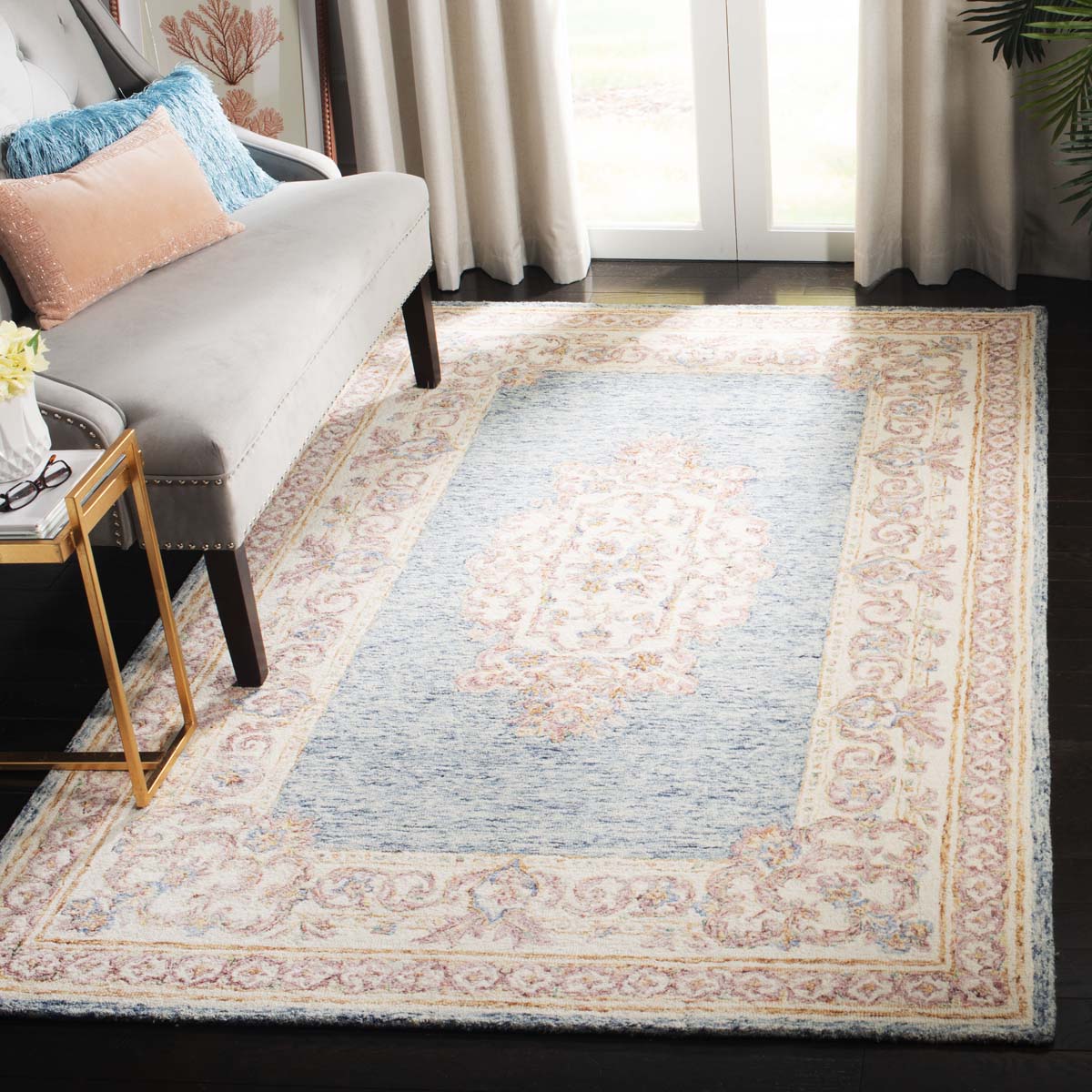 Safavieh Aubusson 101 Rug, AUB101 - Blue / Pink