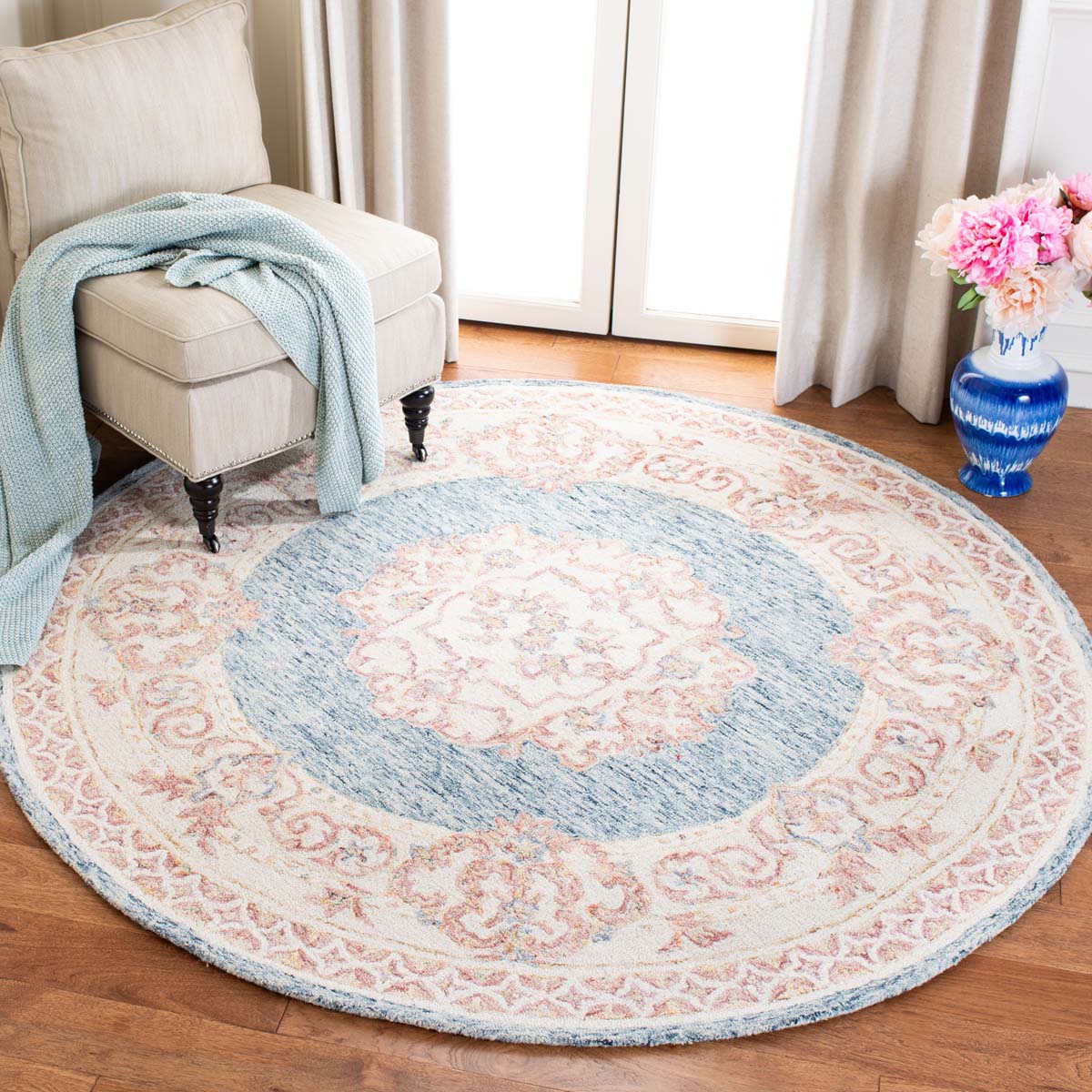 Safavieh Aubusson 101 Rug, AUB101 - Blue / Pink