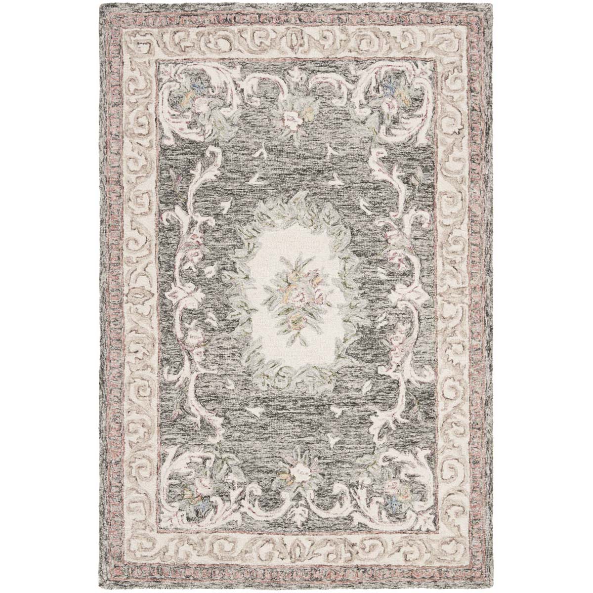Safavieh Aubusson 105 Rug, AUB105 - Ivory / Charcoal