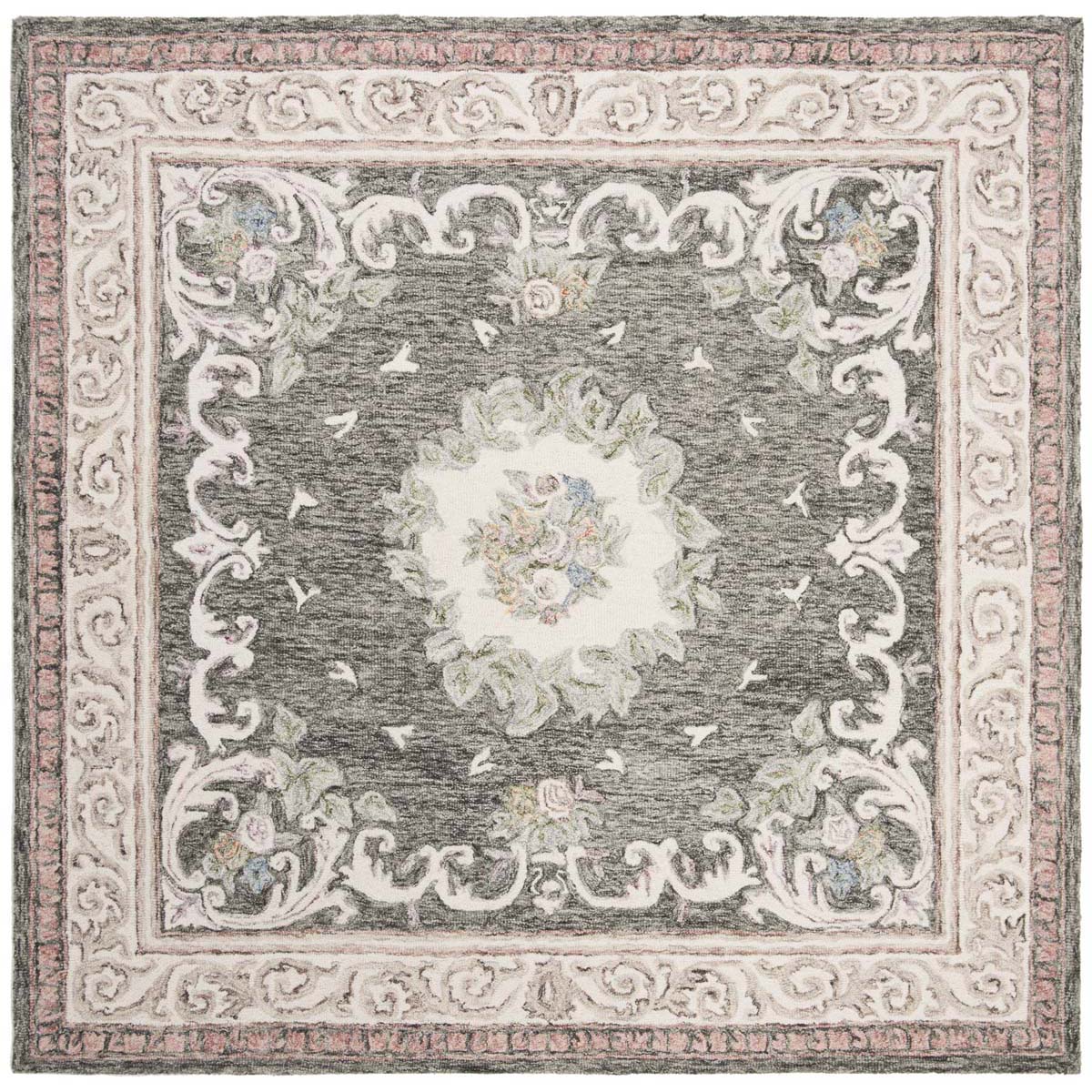 Safavieh Aubusson 105 Rug, AUB105 - Ivory / Charcoal