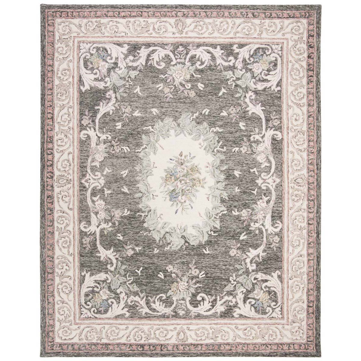 Safavieh Aubusson 105 Rug, AUB105 - Ivory / Charcoal