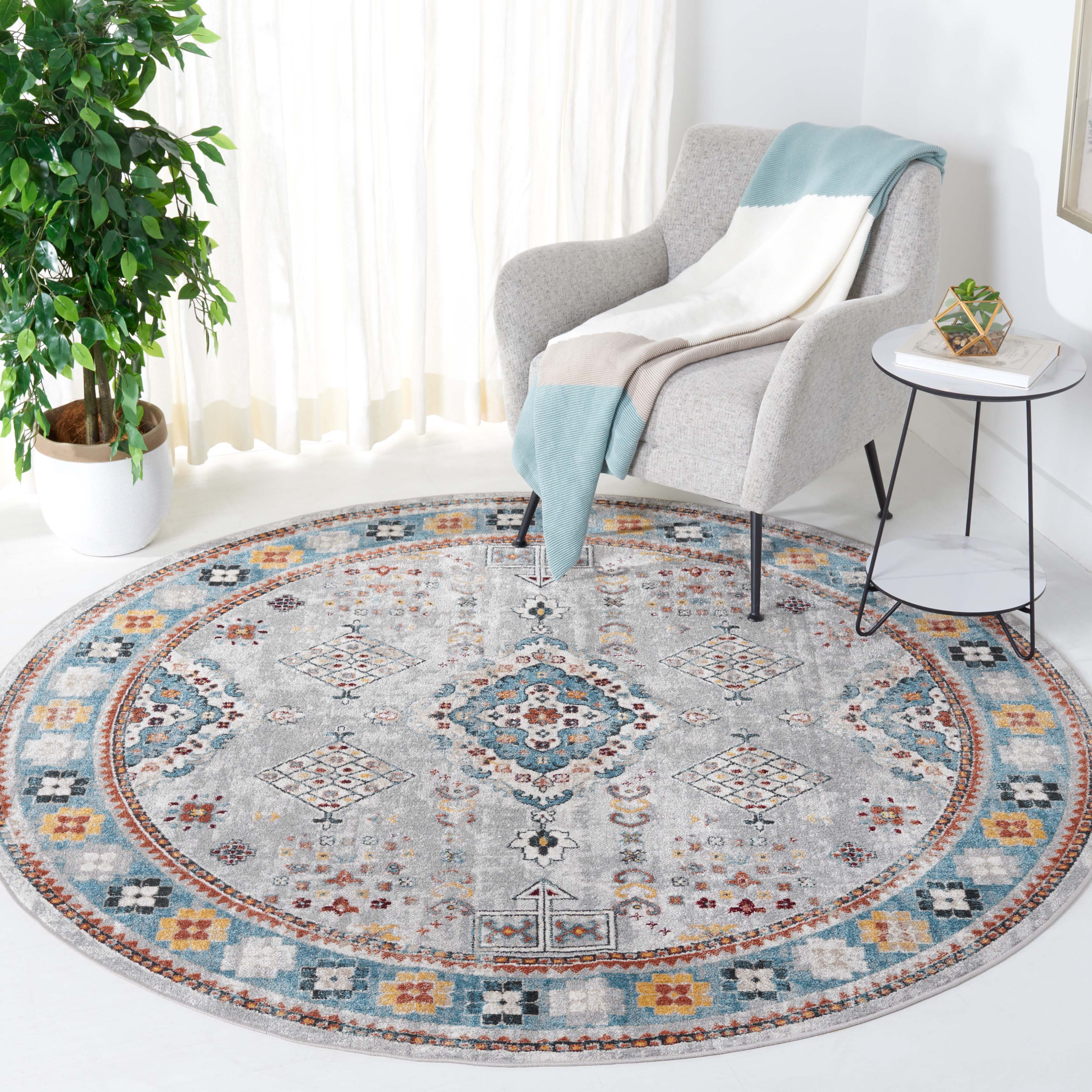 Safavieh Bayside 106 Rug, BAY106 - Light Grey / Blue