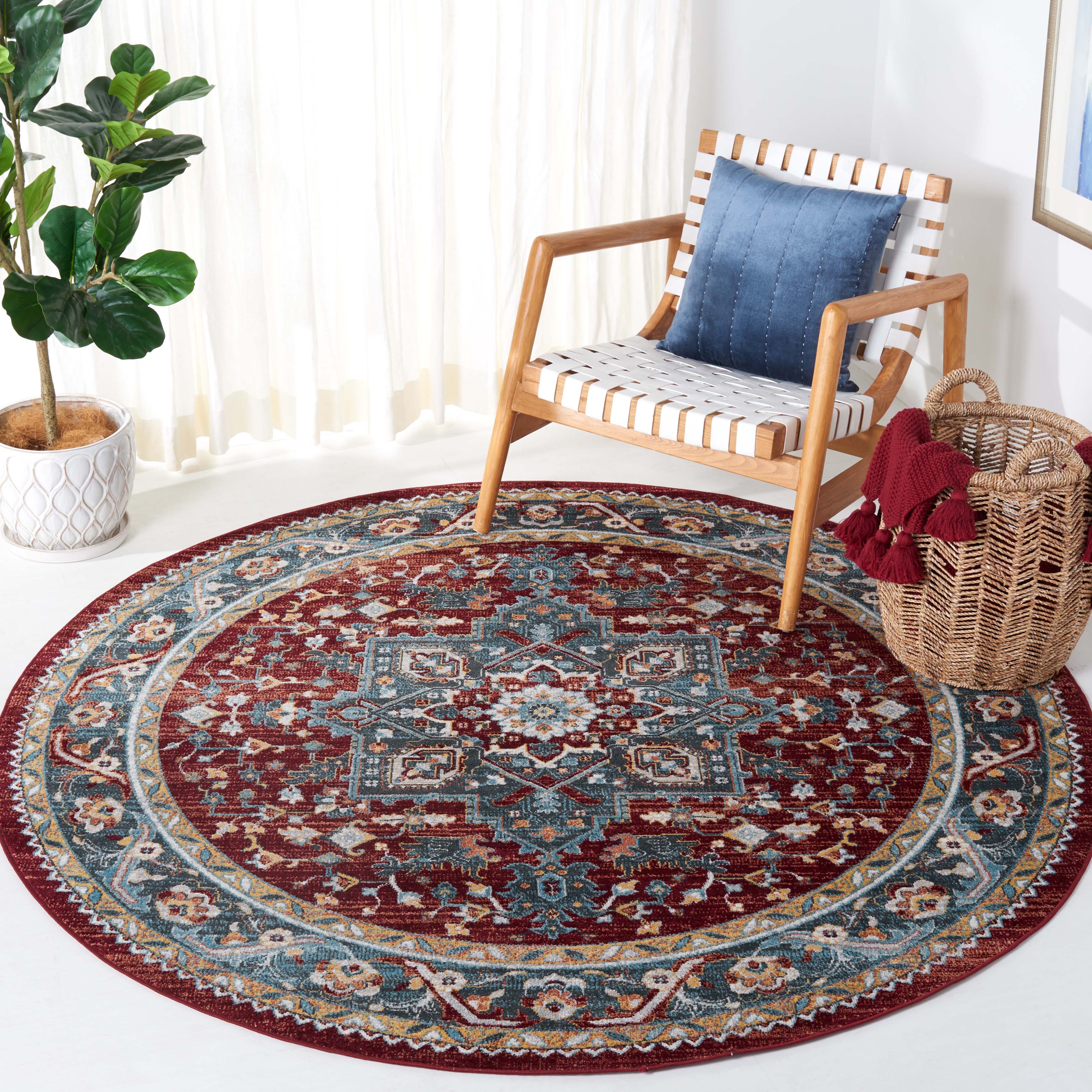 Safavieh Bayside 108 Rug, BAY108 - Blue / Red