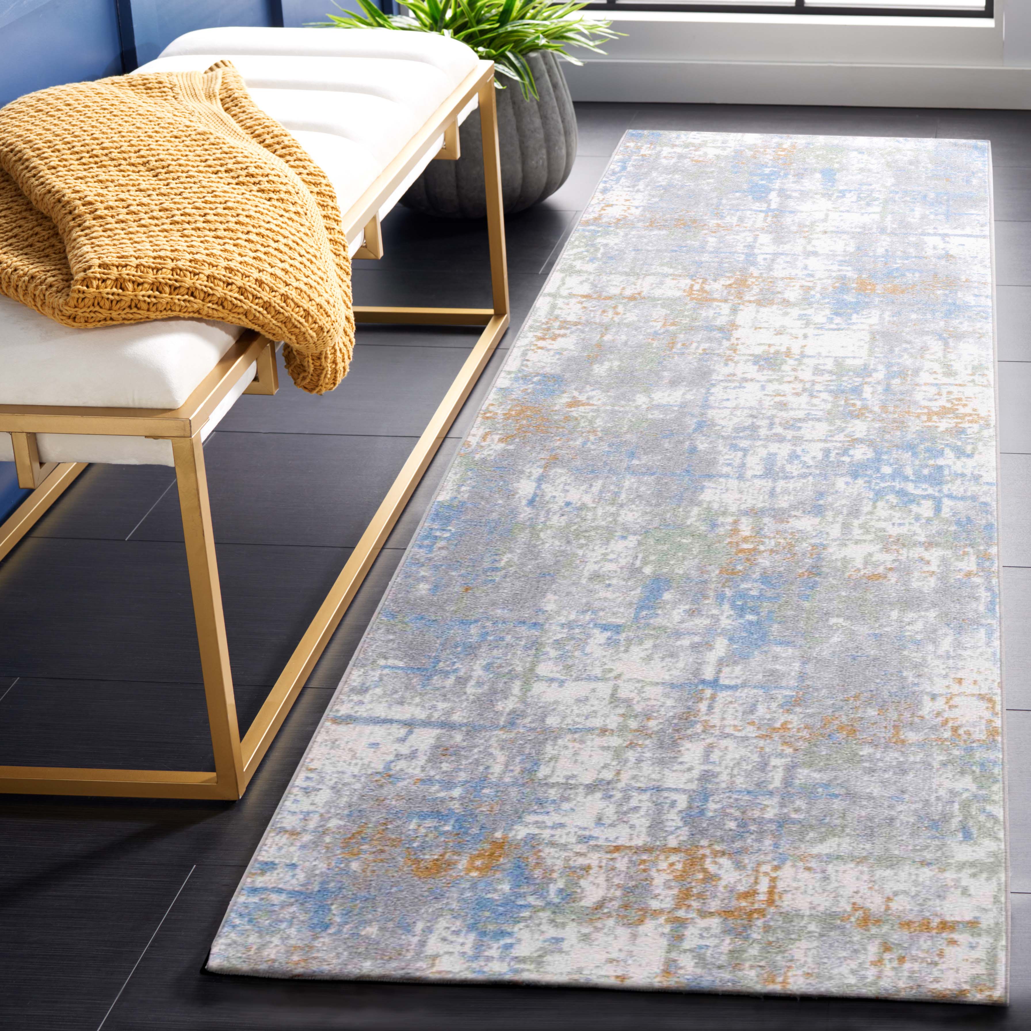 Safavieh Bayside 122 Rug, BAY122 - Grey / Ivory Blue