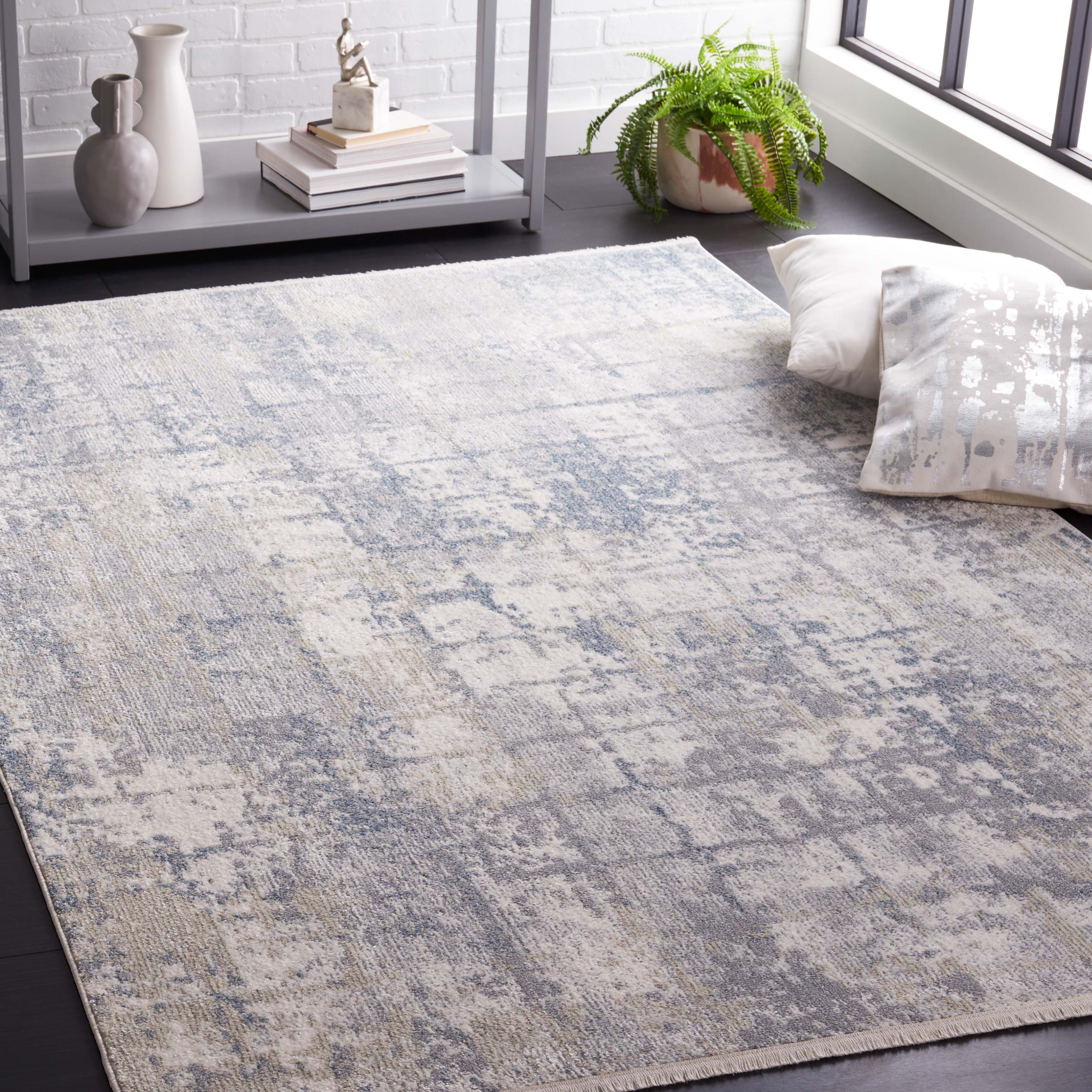 Safavieh Bayside 122 Rug, BAY122 - Grey / Ivory Blue