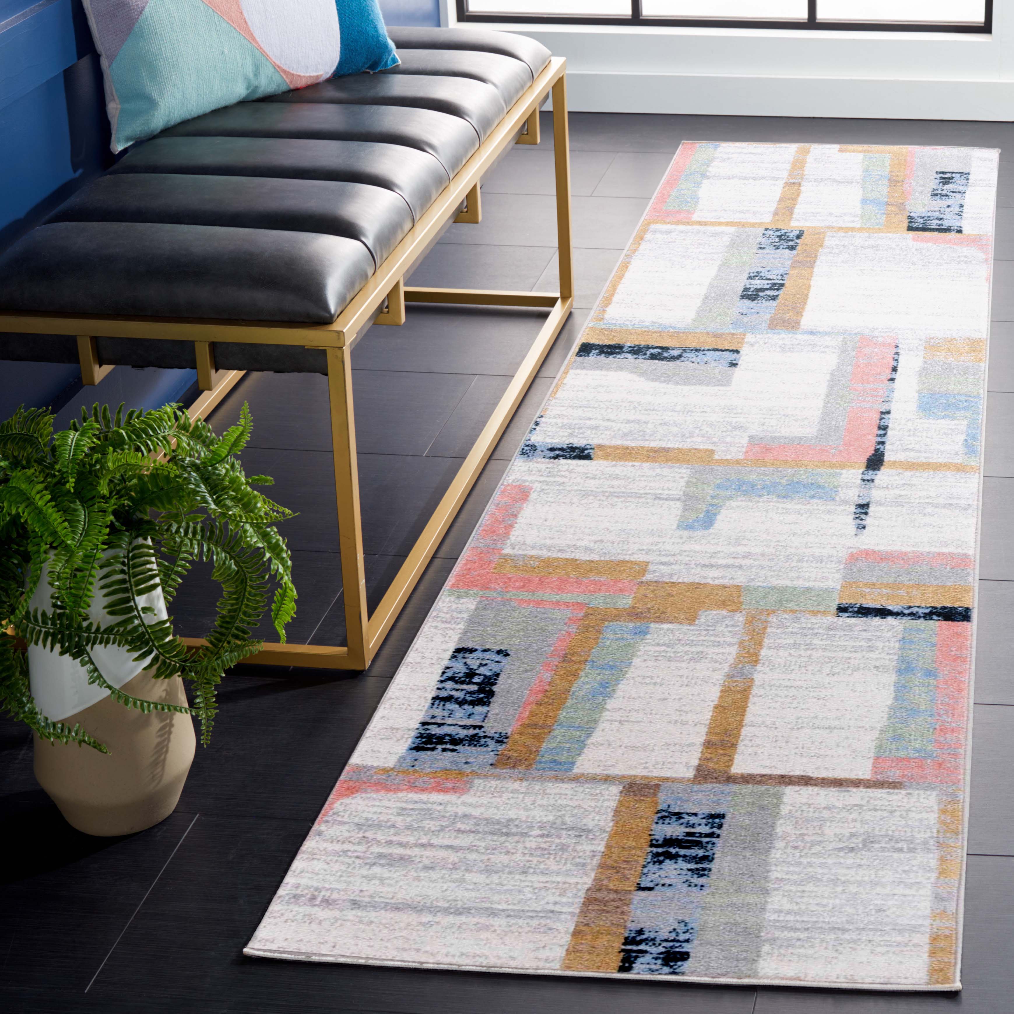 Safavieh Bayside 126 Rug, BAY126 - Ivory / Blue Rust