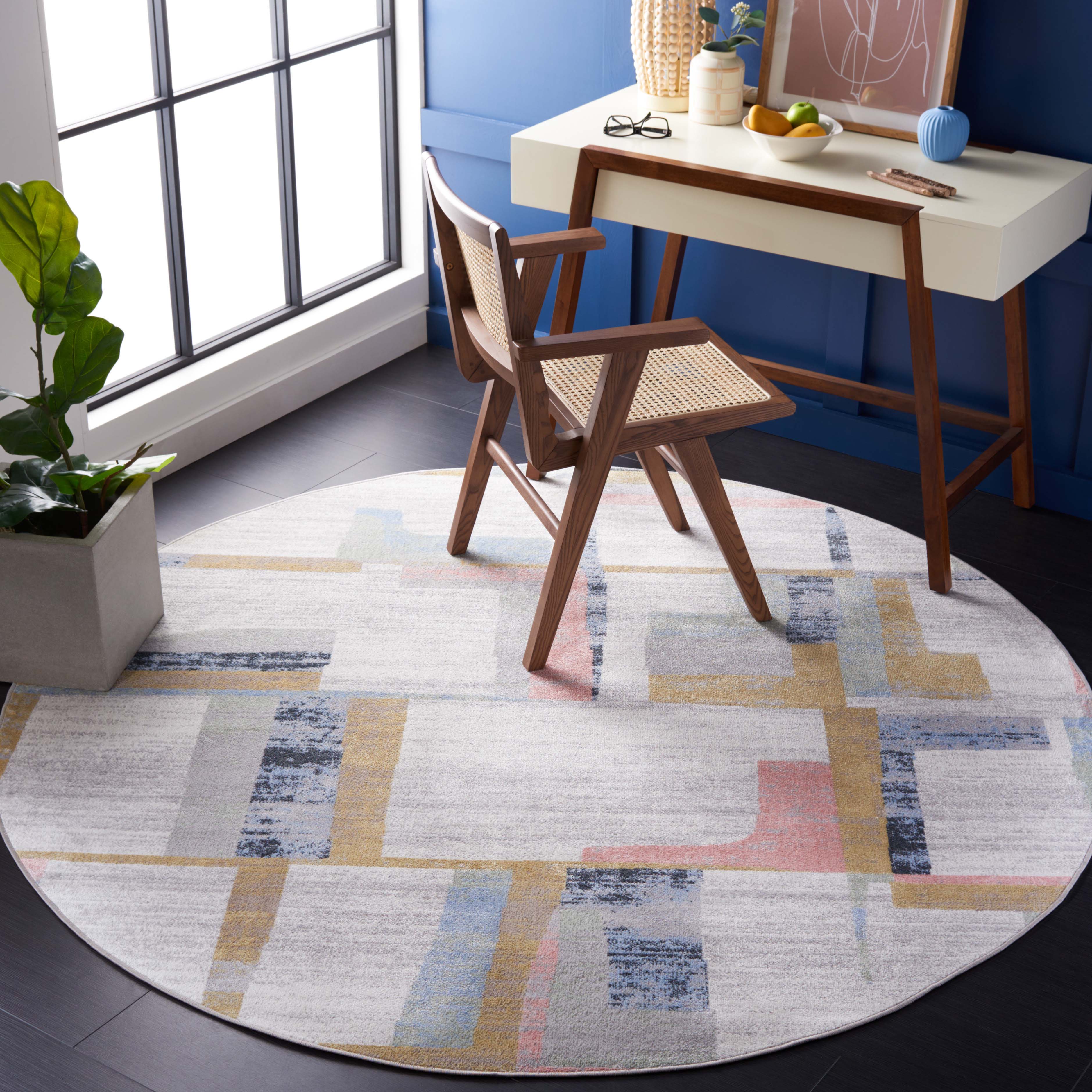 Safavieh Bayside 126 Rug, BAY126 - Ivory / Blue Rust