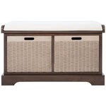 Safavieh Landers 2 Drawer/Cushion Storage Bench , BCH5702 - Brown