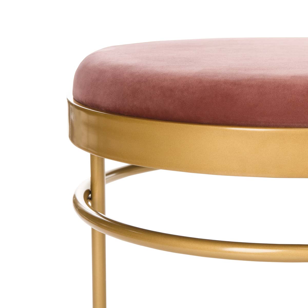 Safavieh Sylva Oval Bench , BCH6202 - Dusty Rose Velvet/Gold