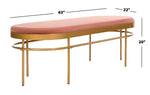 Safavieh Sylva Oval Bench , BCH6202 - Dusty Rose Velvet/Gold