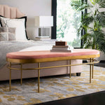 Safavieh Sylva Oval Bench , BCH6202 - Dusty Rose Velvet/Gold