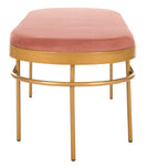 Safavieh Sylva Oval Bench , BCH6202 - Dusty Rose Velvet/Gold