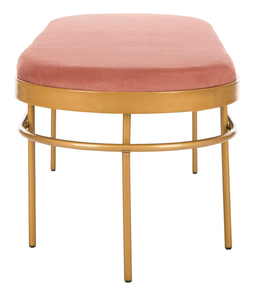 Safavieh Sylva Oval Bench , BCH6202 - Dusty Rose Velvet/Gold