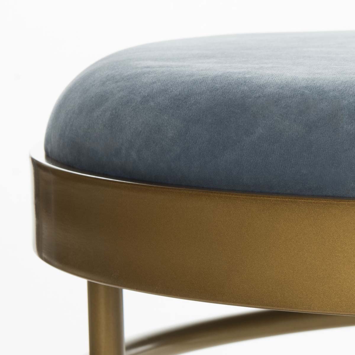Safavieh Sylva Oval Bench , BCH6202 - Slate Blue Velvet/Gold