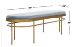 Safavieh Sylva Oval Bench , BCH6202 - Slate Blue Velvet/Gold