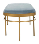 Safavieh Sylva Oval Bench , BCH6202 - Slate Blue Velvet/Gold