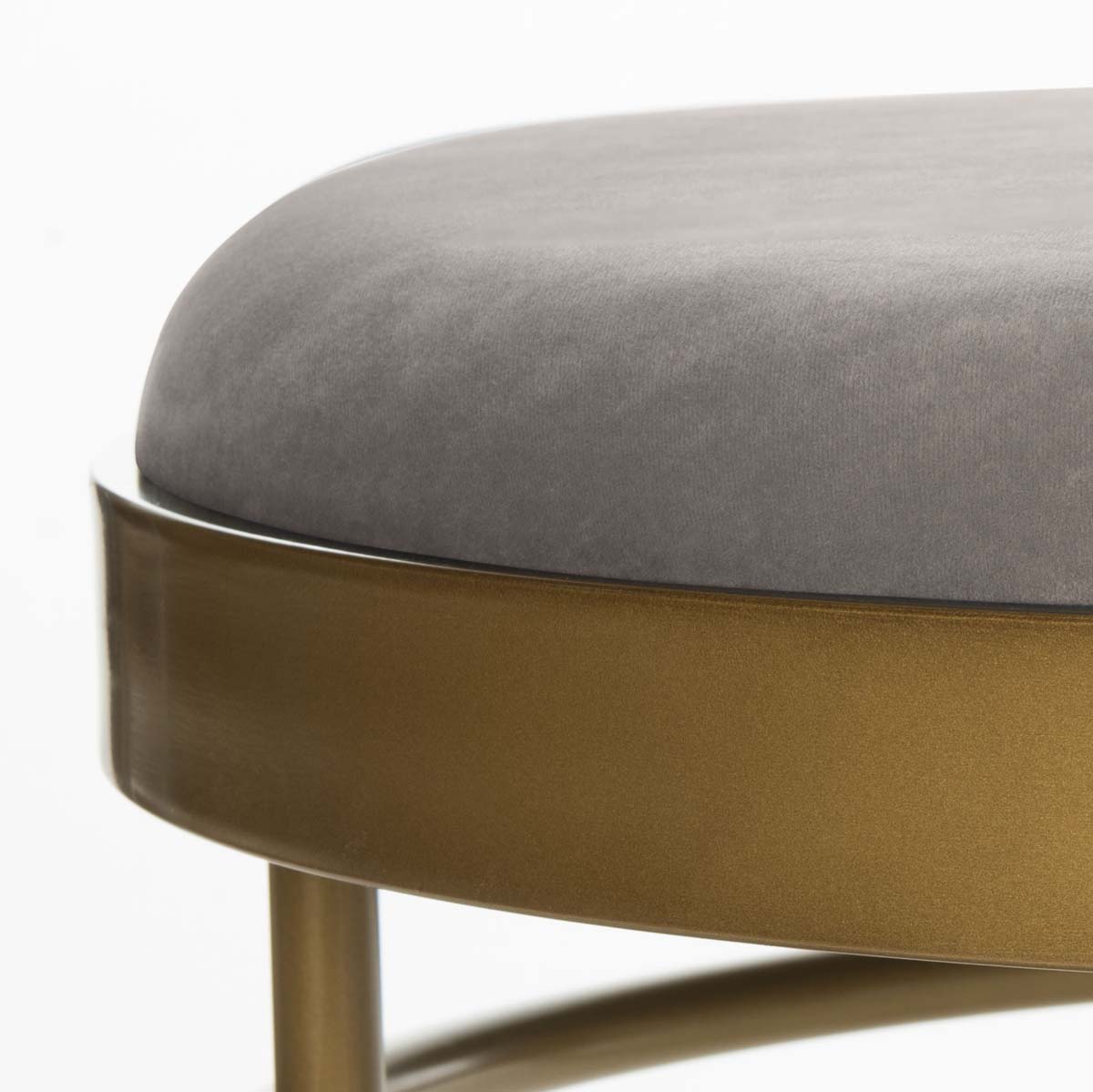 Safavieh Sylva Oval Bench , BCH6202 - Grey Velvet/Gold